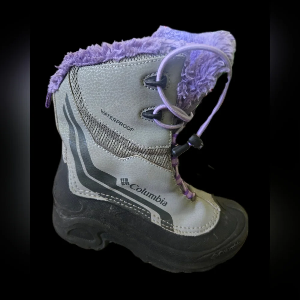 Columbia Bugaboot Plus‎ IV Omni-Heat Boots Purple Youth Girls Size 4